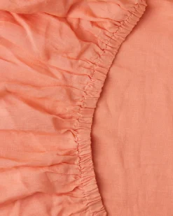 Fitted Sheets*Kip&Co Linen Fitted Sheet Coral Blossom