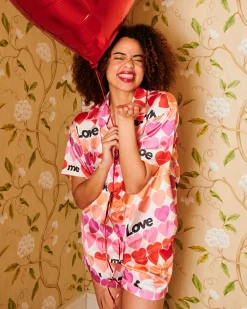 Sleepwear*Kip&Co Forever Eco Satin Short Sleeve Shirt & Short Pyjama Set