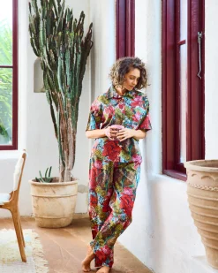 Sleepwear*Kip&Co x Margaret Preston Bush Natives Adult Organic Cotton Short Sleeve Shirt & Pant Pyjama Set