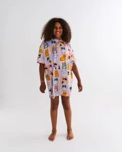 Teen Sleepwear*Kip&Co Kitty Cat Teen Organic Cotton Oversize T-shirt Nightie