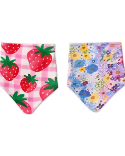 Bibs*Kip&Co Organic Cotton Dribble Bib Set Strawberry Bloom