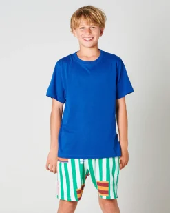 Mens Sleepwear*Kip&Co Stripe On Stripe Men's Organic Cotton Shorts & Tee Pyjama Set
